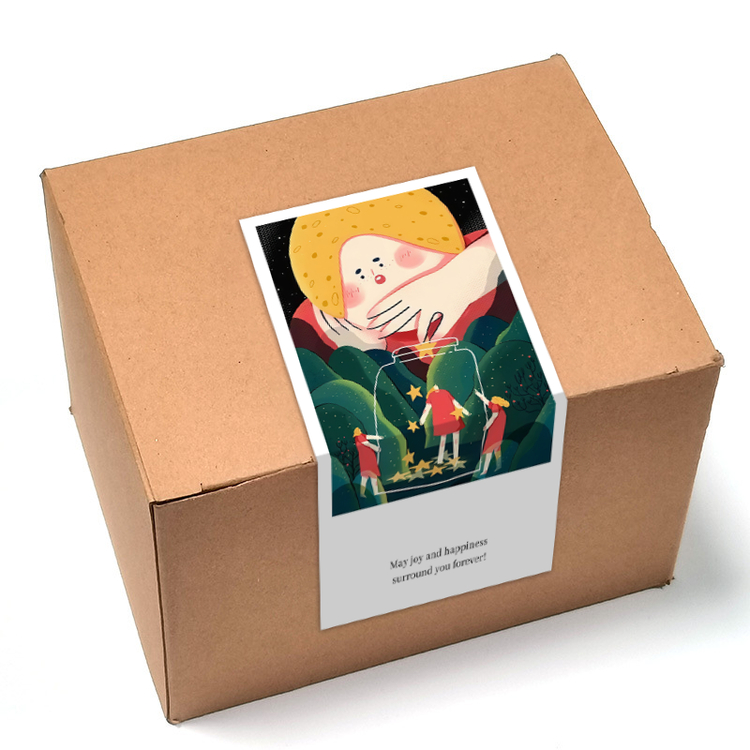 gytz2414阳光自信加油高级感森系唯美小清晰插画不干胶贴纸封口贴