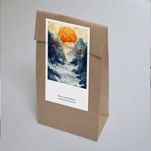 gytz7635旭日东升夕阳晚霞山水鎏金大海金色太阳不干胶贴纸封口贴