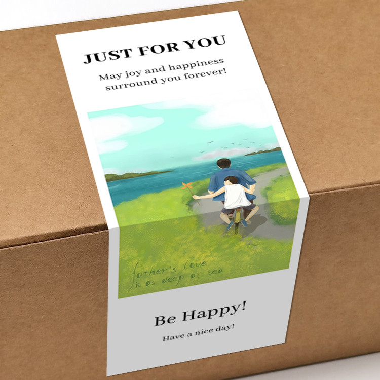 gytz5753父亲节通用迷你超大不干胶贴纸定制封口贴空白可手写