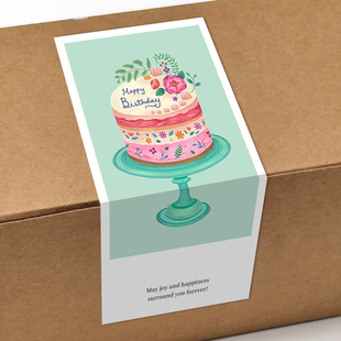 gytz5920生日通用迷你超大不干胶贴纸定制封口贴空白可手写包装 贴