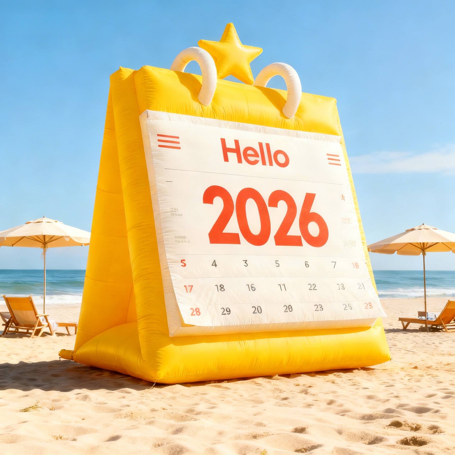 2026新年元旦日历充气模型