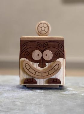方块结界兽实木摆件 治愈玩具 木制桌面装饰品  LTCP-06