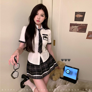 纯欲风日系学妹JK制服超短百褶裙