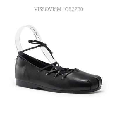 VISSOVISM 复古方头绑带芭蕾舞单鞋 C83280