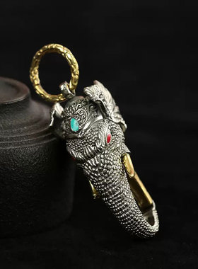 黄铜白铜大象弹簧汽车钥匙扣挂件吉祥如意腰饰箱包背包饰品快挂扣