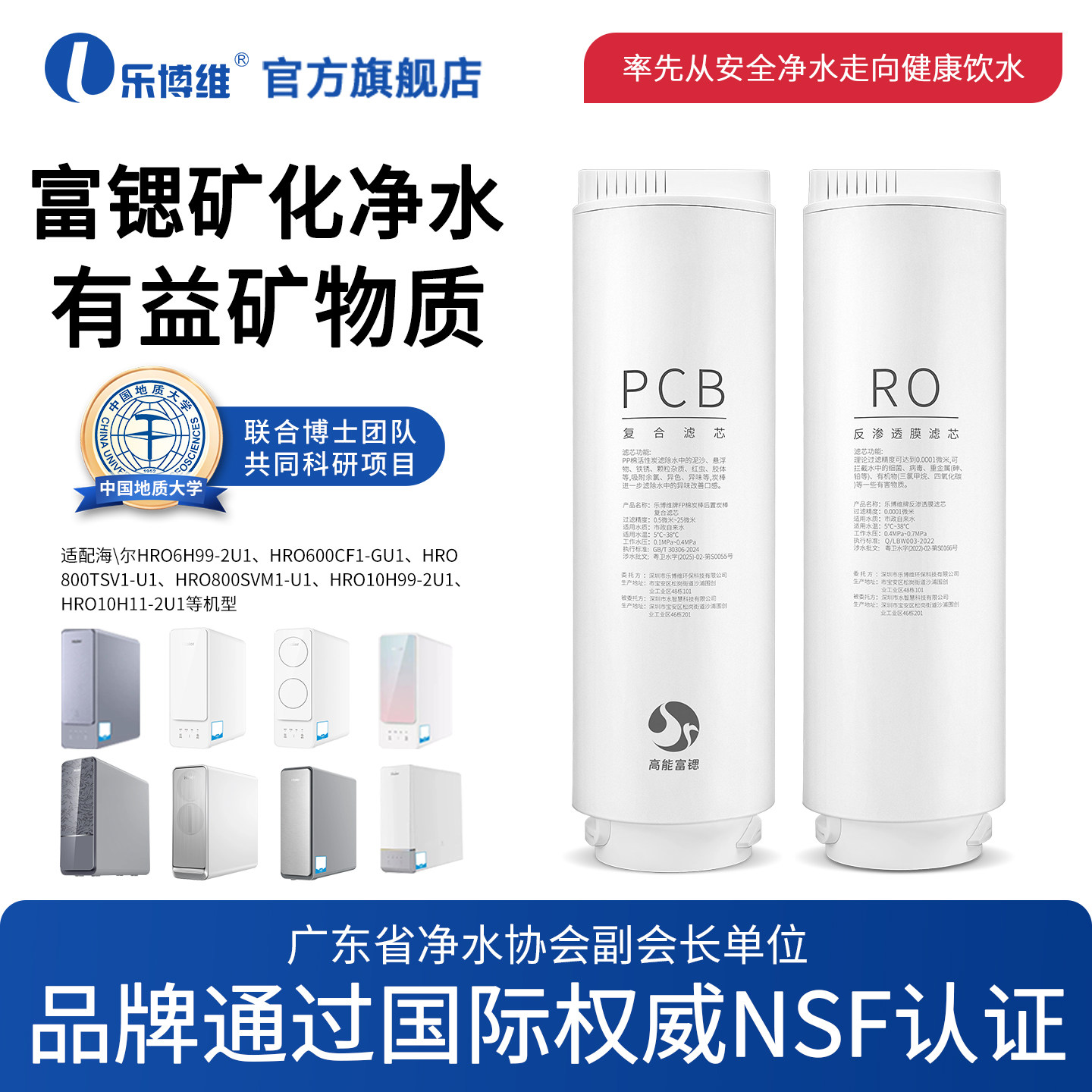 【富锶矿化】乐博维适用海尔净水器滤芯HRO8H11/6H99-2U1/800TSV1