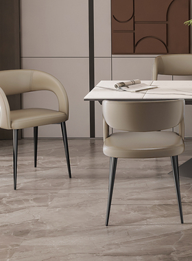 liwur别墅扶手餐椅意式极简设计师款镂空轻奢休闲靠背椅子5928