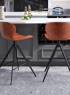 吧椅高脚凳子靠背旋转固定家用现代简约网红岛台椅子设计师款7229