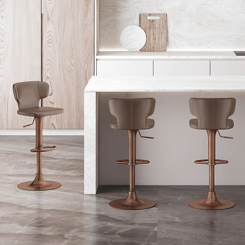 意大利进口牛皮吧台椅
