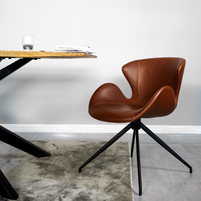 餐椅可旋转欧式小椅子餐桌椅子家用艺术感椅靠背餐凳北欧风椅901