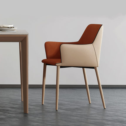 餐椅家用椅子现代简约扶手靠背椅意式轻奢极简网红休闲主人椅511