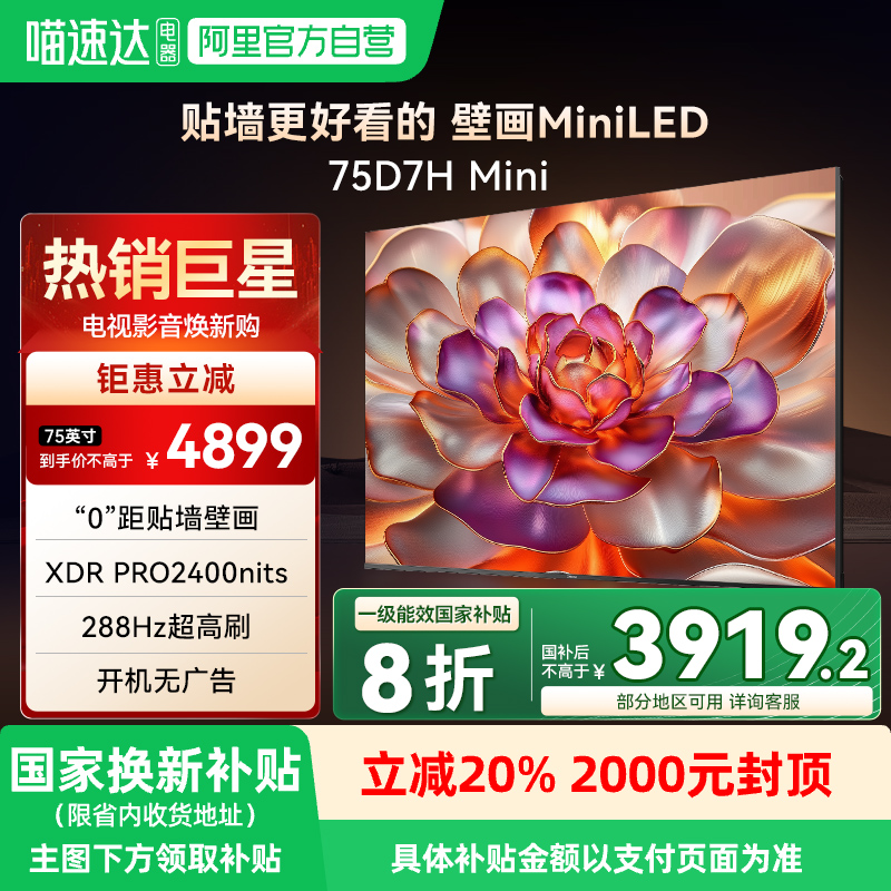 长虹D7HMini75智能AI4+64GB内存