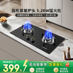 樱雪Q2319燃气灶家用厨房猛火灶天然气煤气液化气灶嵌入式双灶44