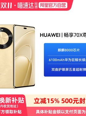 华为畅享 70X 尊享版 6100mAh华为巨鲸长续航 麒麟8000芯片华为官方旗舰店鸿蒙智能手机81