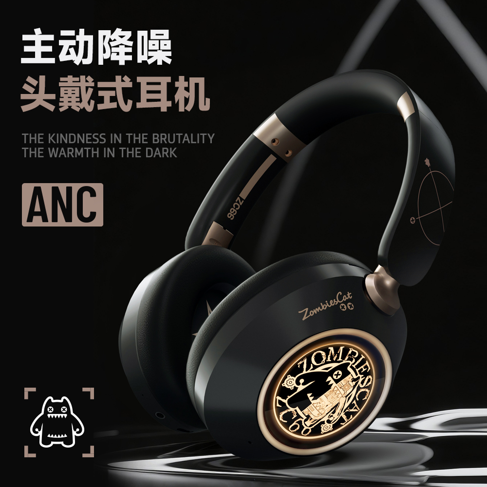 魔鬼猫S8头戴式蓝牙耳机无线ANC主动降噪电脑笔记本游戏高音质