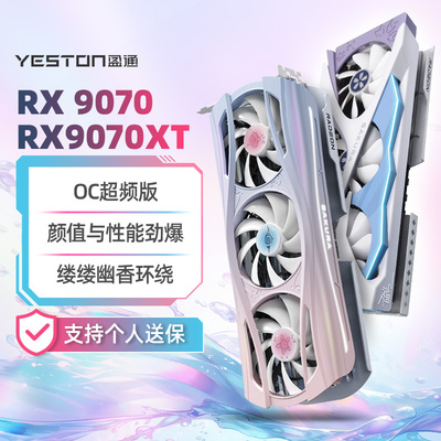 盈通 RX9070 9070XT 16G 樱瞳水着樱瞳花嫁OC超频版7热管游戏显卡