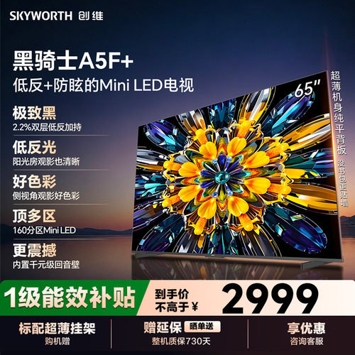 创维65英寸A5F+极黑类纸屏电视