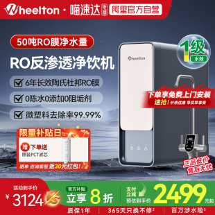 惠尔顿V12净水器家用母婴直饮水RO膜反渗透净水机0阻垢剂厨下