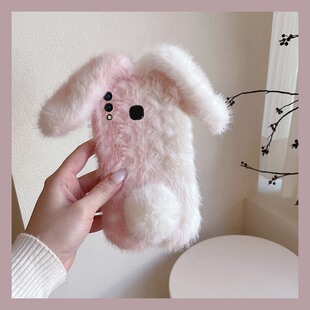 毛绒兔子耳朵适用vivoy3手机壳z5x秋冬y9s毛茸茸y7s晕染y5s水墨u3x卡通z6立体z3i毛毛z1i冬天z5保暖vivo vovo