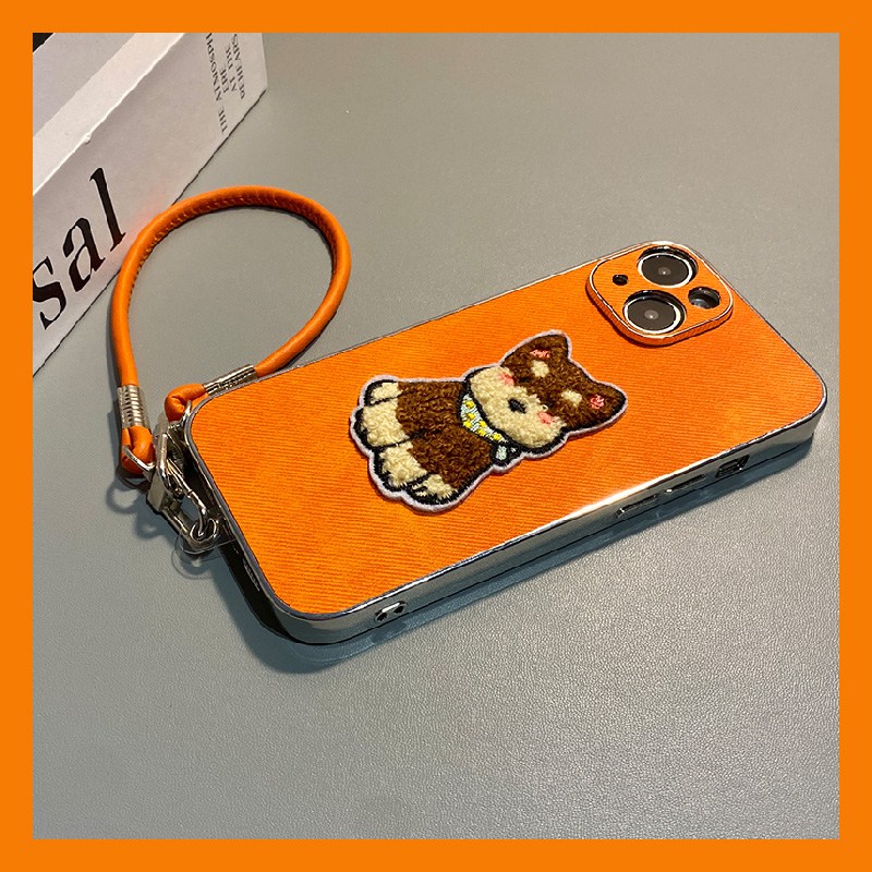 手机壳秋冬卡通西高地小狗带皮绳