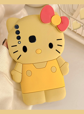 立体黄色kt猫适用vivou3手机壳y5s卡通y9s可爱y7s凯蒂猫y3带z5x挂链z6趣味z3i硅胶z1i软壳u3x新款nex3s女vovo