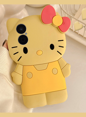 立体黄色kt猫适用华为畅享80手机壳畅想70x卡通60pro可爱50plus凯蒂猫20se带10s挂链10e趣味麦芒20硅胶9plus