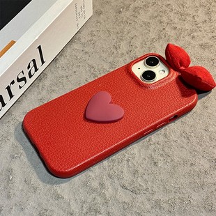 ins风蝴蝶结爱心适用华为mate80promax手机壳mete80gts秋冬70air立体60pro 毛绒50e新年40红色30e仿皮十honor