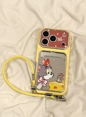 猫和老鼠卡包适用小米红米k80手机壳note13pro卡通noto12turbo动漫turbo4por汤姆k70杰瑞k60镜面redmik插卡女