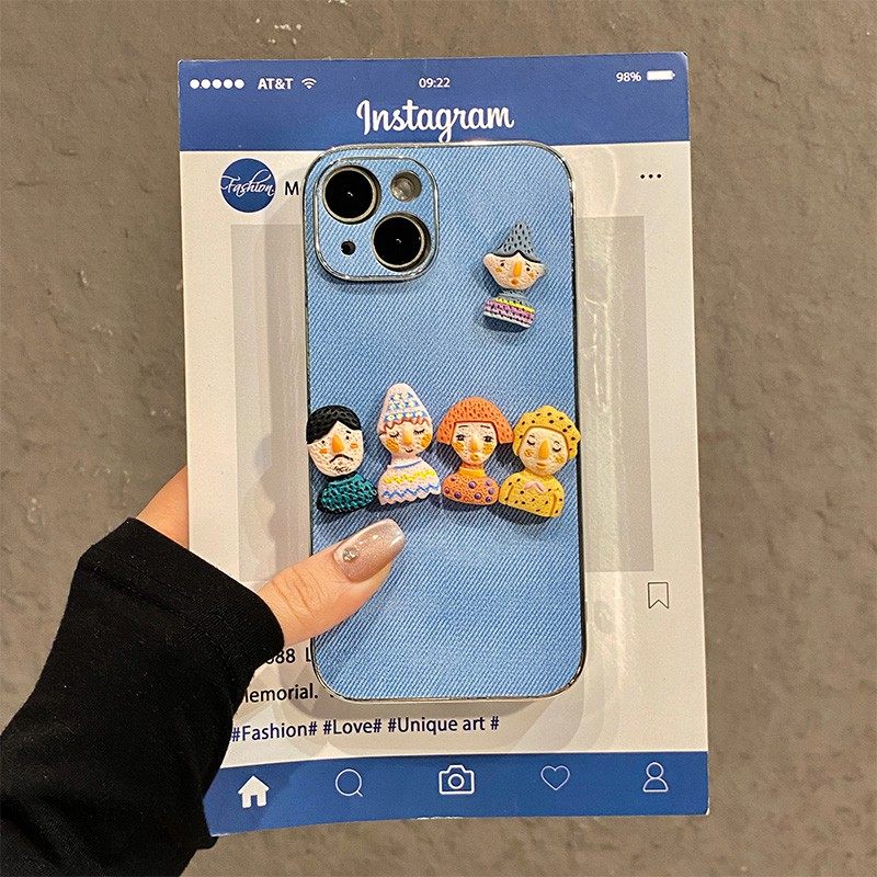 手机壳硅胶卡通丑萌彩色人偶公仔