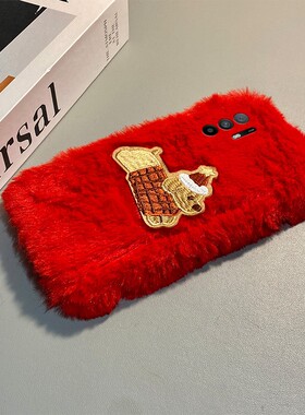 刺绣帽子小狗适用oppoa6pro手机壳a6max秋冬a6gt毛绒a6i红色a93s圣诞a58x卡通a92s立体a72a32毛茸茸a11a5毛毛