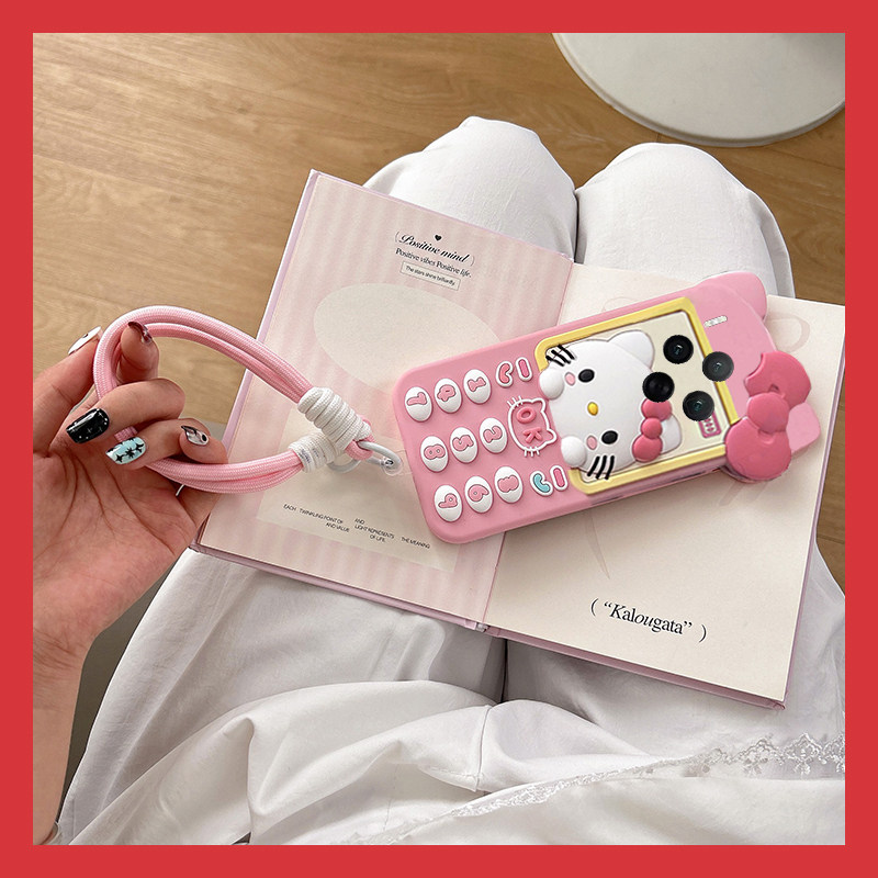 凯蒂猫大哥大适用vivox300手机壳x200promini电话机x100ultra立体x90s呆萌x80por+卡通x70/x60/x50十x30/vivo