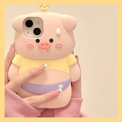 适用苹果16手机壳小米15华为pura70卡通mate60pro立体nova13荣耀400花朵vivos20小猪x200可爱opporeno13超萌p