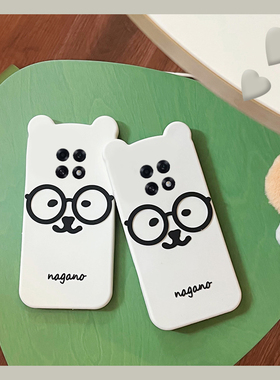白色眼镜轻松熊适用oppoa6pro手机壳a6max立体a6gt耳朵a6卡通a6i可爱por软萌趣味0pp0新款超火全包防摔硅胶女