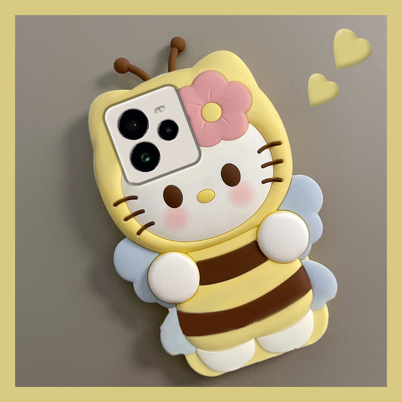 手机壳硅胶卡通呆萌花朵小蜜蜂KT猫凯蒂猫