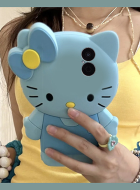 适用华为畅享80手机壳60pro蓝色kt猫50蝴蝶结70z畅想z立体10卡通20plus可爱9s凯蒂猫10e趣味麦芒8硅胶9软壳女