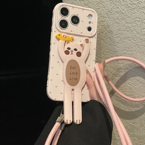 卡通猫咪支架适用oppoa6pro手机壳a6max可爱a6i带a6gt斜挎a93s挂绳a58x侧边a72a32爱心a96a93大视窗a56硅胶女