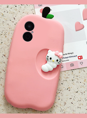 适用华为畅享80手机壳60pro卡通50立体70z畅想z粉色kt猫10苹果20plus带公仔9s挂链10e可爱麦芒8趣味9硅胶软壳