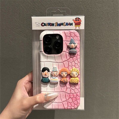 手机壳仿皮皮纹晕染水墨拼色立体