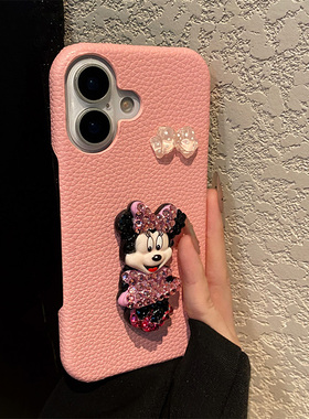 动漫蝴蝶结米妮适用oppoa6gt手机壳a6plus卡通a5pro立体a3x钻石a2m荔枝纹a1i仿皮a58x皮纹a93s女a98a97a56a35