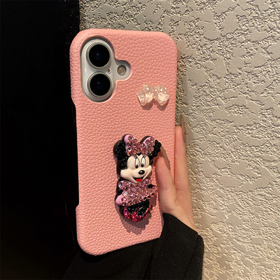 手机壳仿皮皮纹荔枝纹立体卡通动