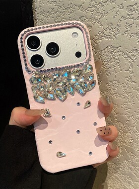 樱花粉缎面丝绒适用oppo一加ace6手机壳1+15奢华ace5至尊版ace3pro立体3v水钻13s钻石13t仿皮12r/11十oneplus