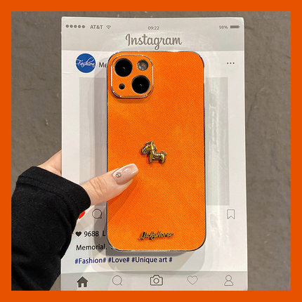 2026英文小马适用opporeno15手机壳reno14pro橙色reon13牛仔纹12带11挂绳10por+新年9卡通8马年7se女6十oppo