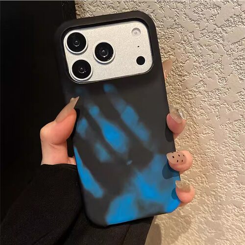 温感变色适用苹果17手机壳opporeno15简约vivos50华为pura80纯色mate70黑变蓝小米14创意红米k90荣耀x70i硬壳 - 封面