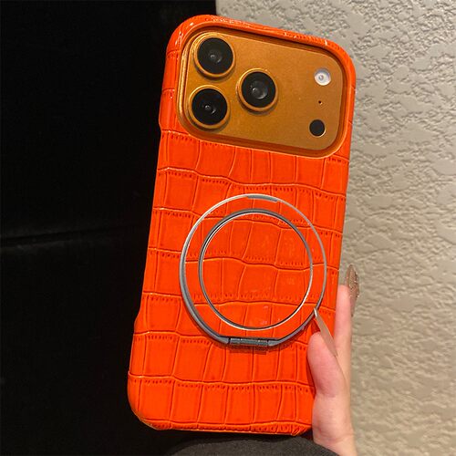 360旋转支架适用小米红米note15pro+手机壳noto14s橙色13r格子12turbo鳄鱼纹turbo4简约11t仿皮3十redmi皮纹p