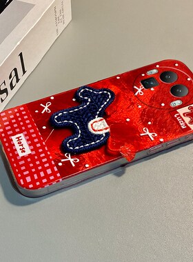 2026刺绣小马适用oppo真我gt8手机壳13pro+新年neo7红色gtneo5s波点gt6棋盘格12马年11卡通v25立体q3十realme