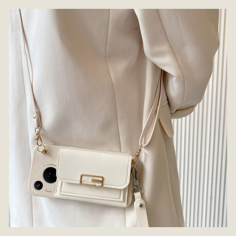 手机壳硅胶简约回字扣卡包零钱包带斜跨挂绳