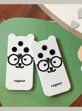 白色眼镜轻松熊适用vivoy500手机壳y50立体y50m耳朵y500卡通vivo可爱voviy软萌vovo趣味viviy新款5g硅胶软壳