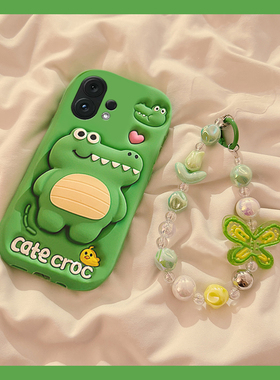 适用vivos30pro手机壳s20卡通s19立体s18e绿色s17鳄鱼s16带支架s15蝴蝶结s12挂链s10可爱s9趣味s7硅胶vivo软p