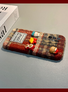 毛绒兔子小熊适用oppoa6pro手机壳a6max秋冬a6gt红色a6i格子a93s绒布a58x卡通a92s圣诞a72a32立体a11a5毛毛女