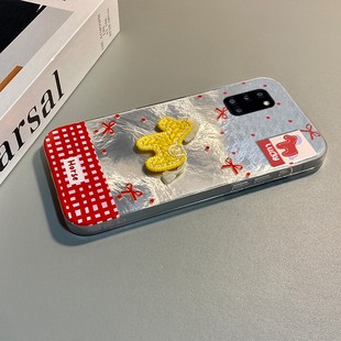 2026刺绣小马适用三星a53手机壳f52新年a8s红色a71带a51挂件a31a20a30挂绳a90a80a60卡通a50s立体a70s galaxy